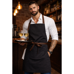 Kariban Vintage zástěra s laclem 100% bavlna - barva černá Kariban Vintage zástěra s laclem 100% bavlna - barva černá